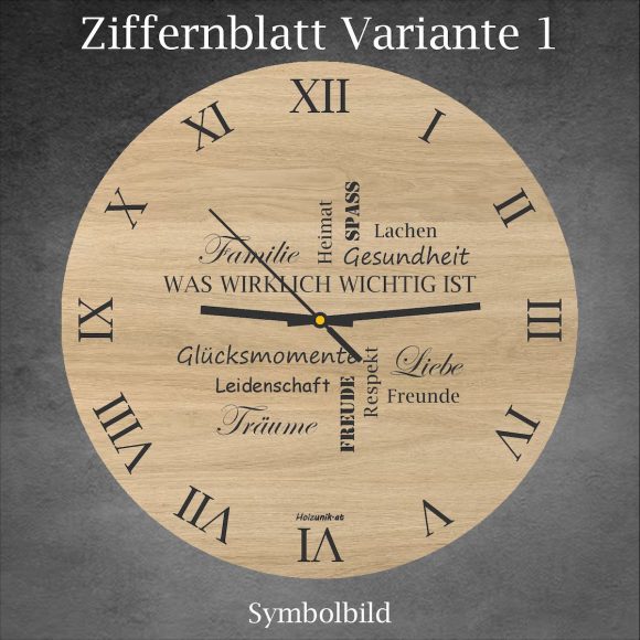 Wanduhr Eiche Massiv