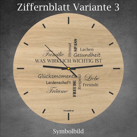 Wanduhr Eiche Massiv